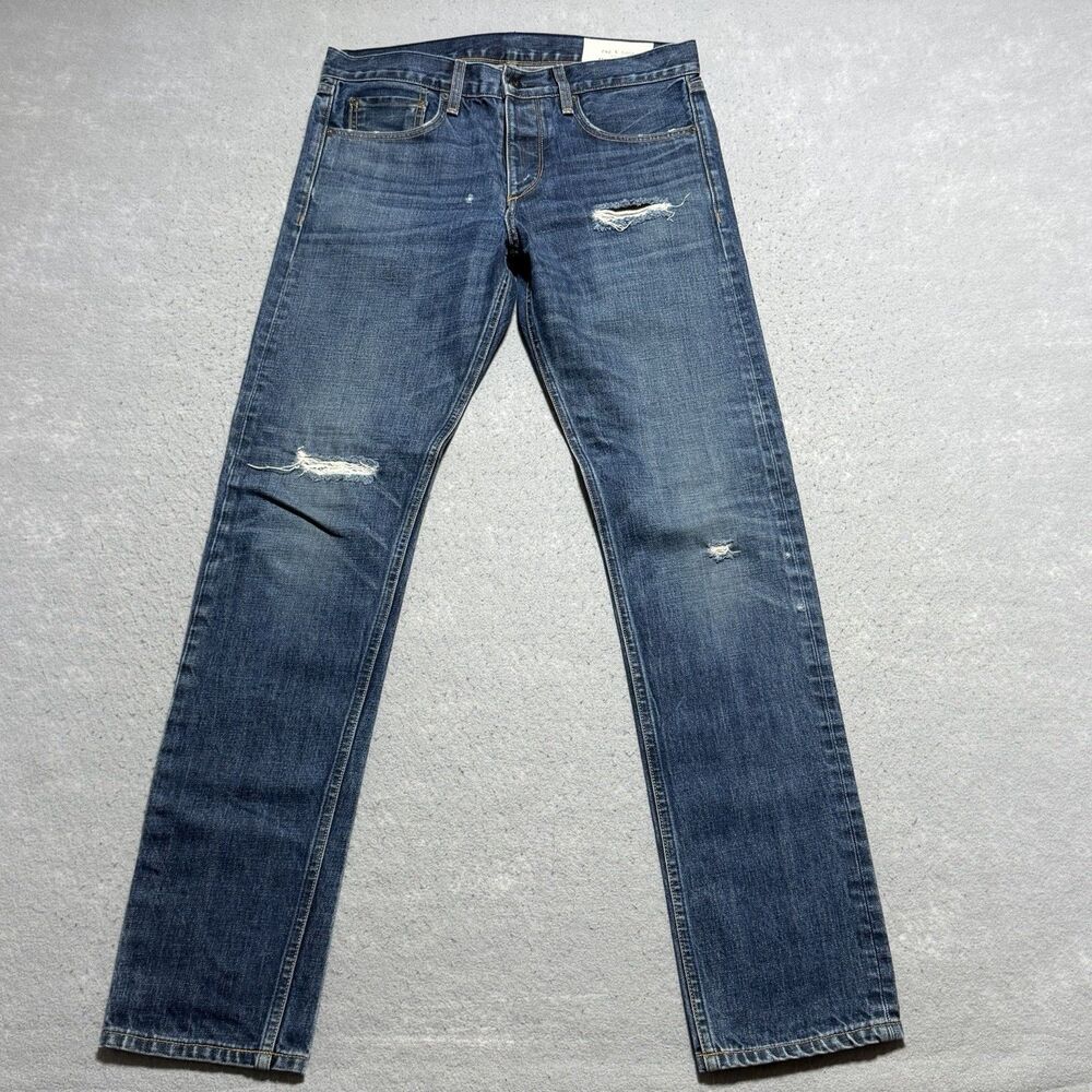 Rag & Bone Standard Issue Fit 2 Slim Leg Jeans Mens Size 31 Blue Denim Dark Wash